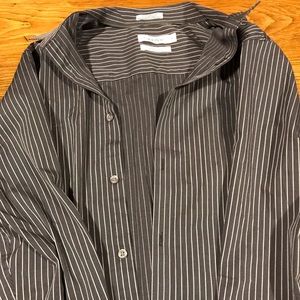 Calvin Klein - Long-Sleeve - Charcoal Pin-Stripes- Size M (barely worn)